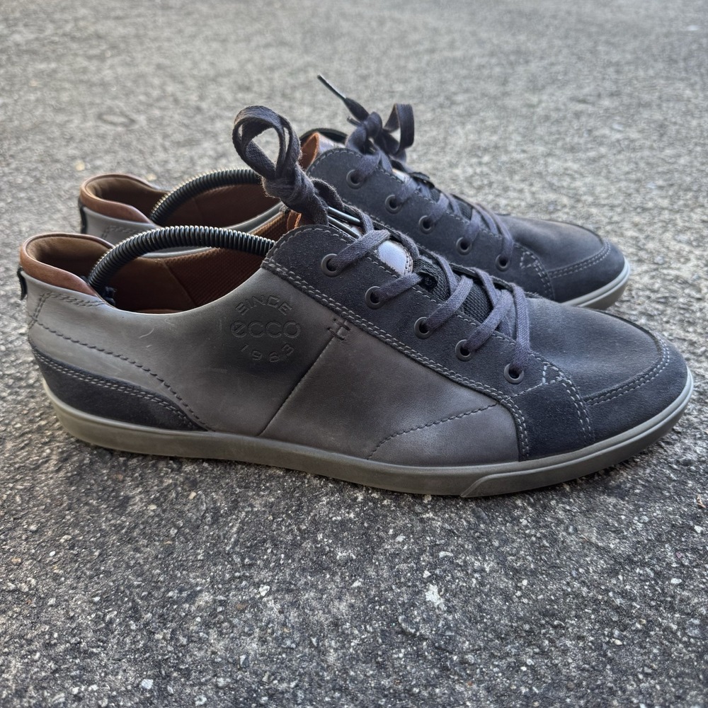 ECCO Collin 2.0 Sneaker Mens US Size 12 EU 46 Gray Leather Soft - Picture 2 of 14